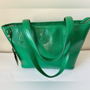 Green Ralph Lauren Jet Set Bag Zip Top closure
